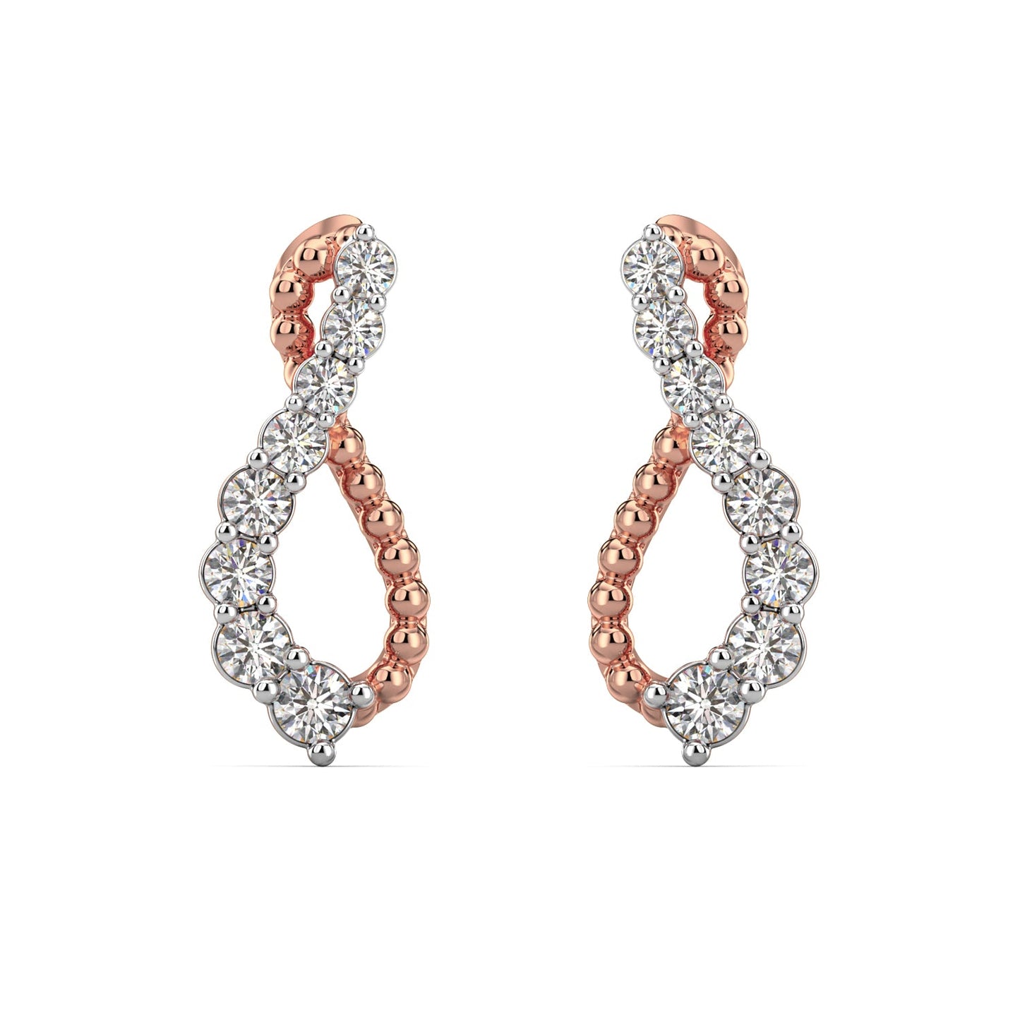 Infinity Diamond Earrings-Rose Gold