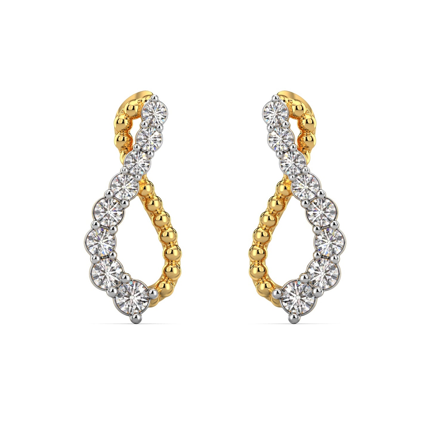 Infinity Diamond Earrings-Yellow Gold