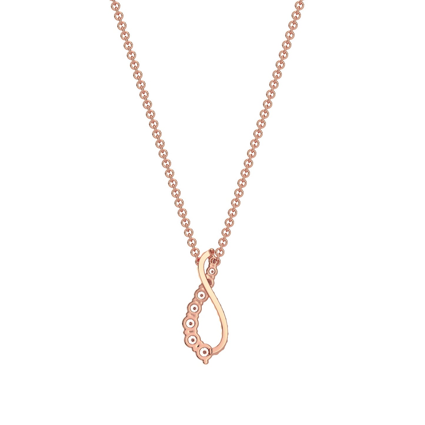 Infinity Diamond Chain Necklace-Rose Gold