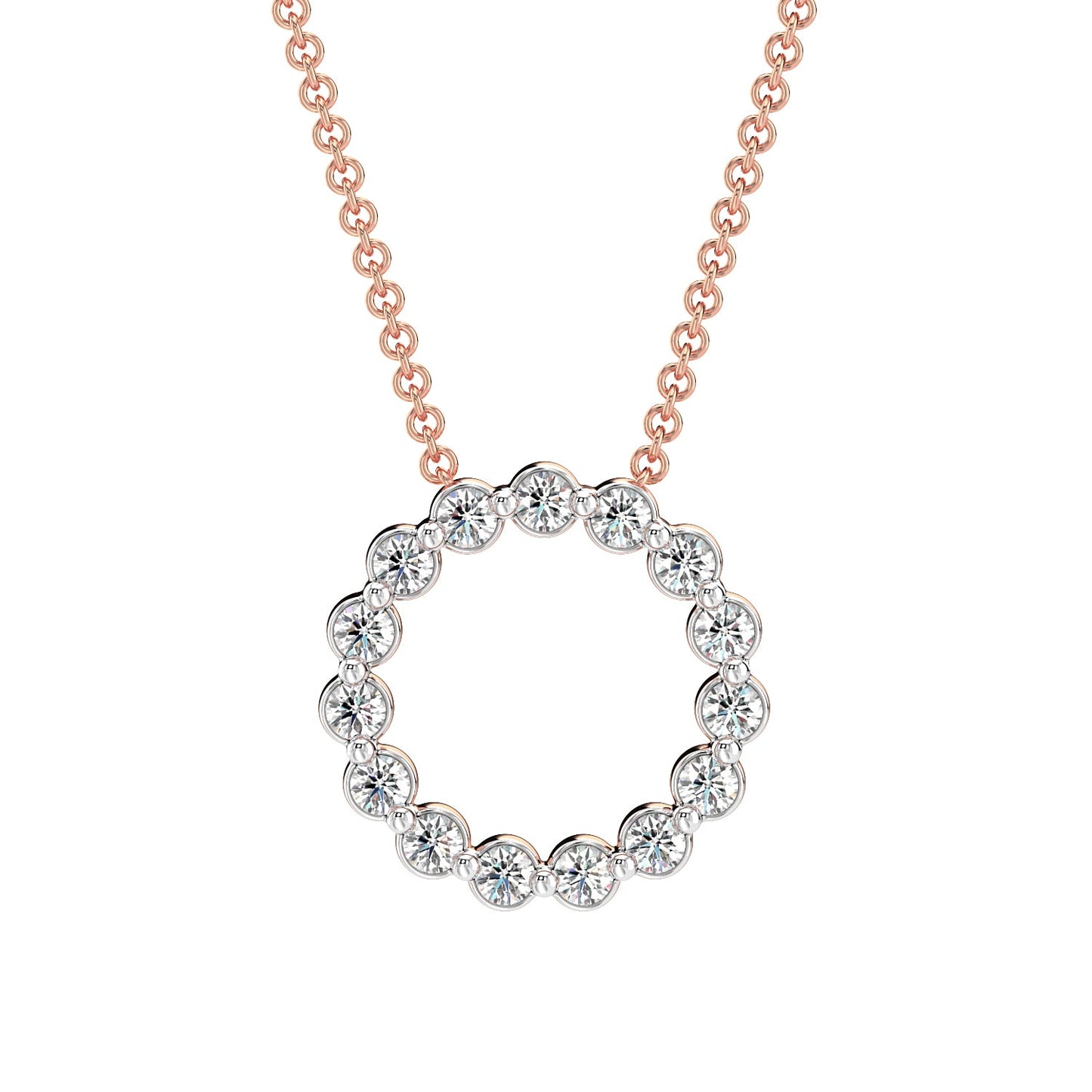 Brilliant Diamond Chain Necklace-Rose Gold