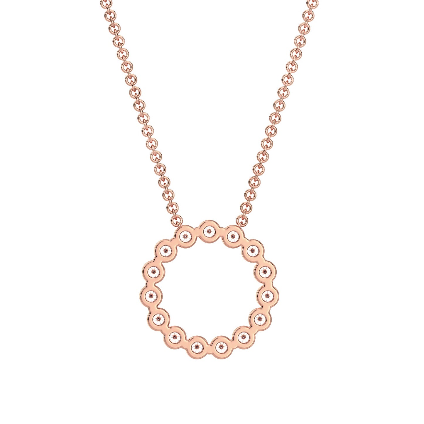 Brilliant Diamond Chain Necklace-Rose Gold