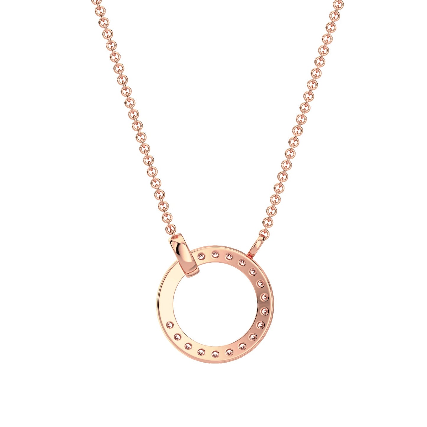 Luna Diamond Chain Necklace-Rose Gold