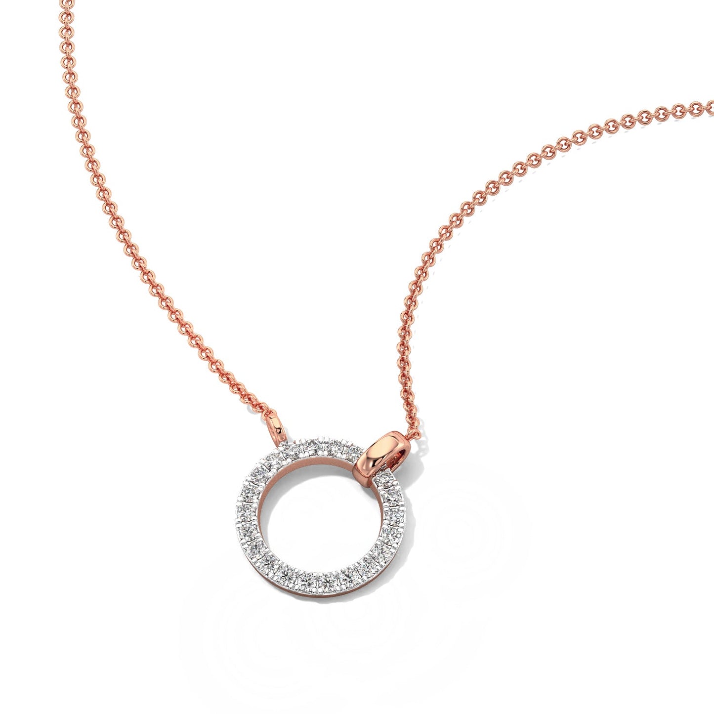 Luna Diamond Chain Necklace-Rose Gold