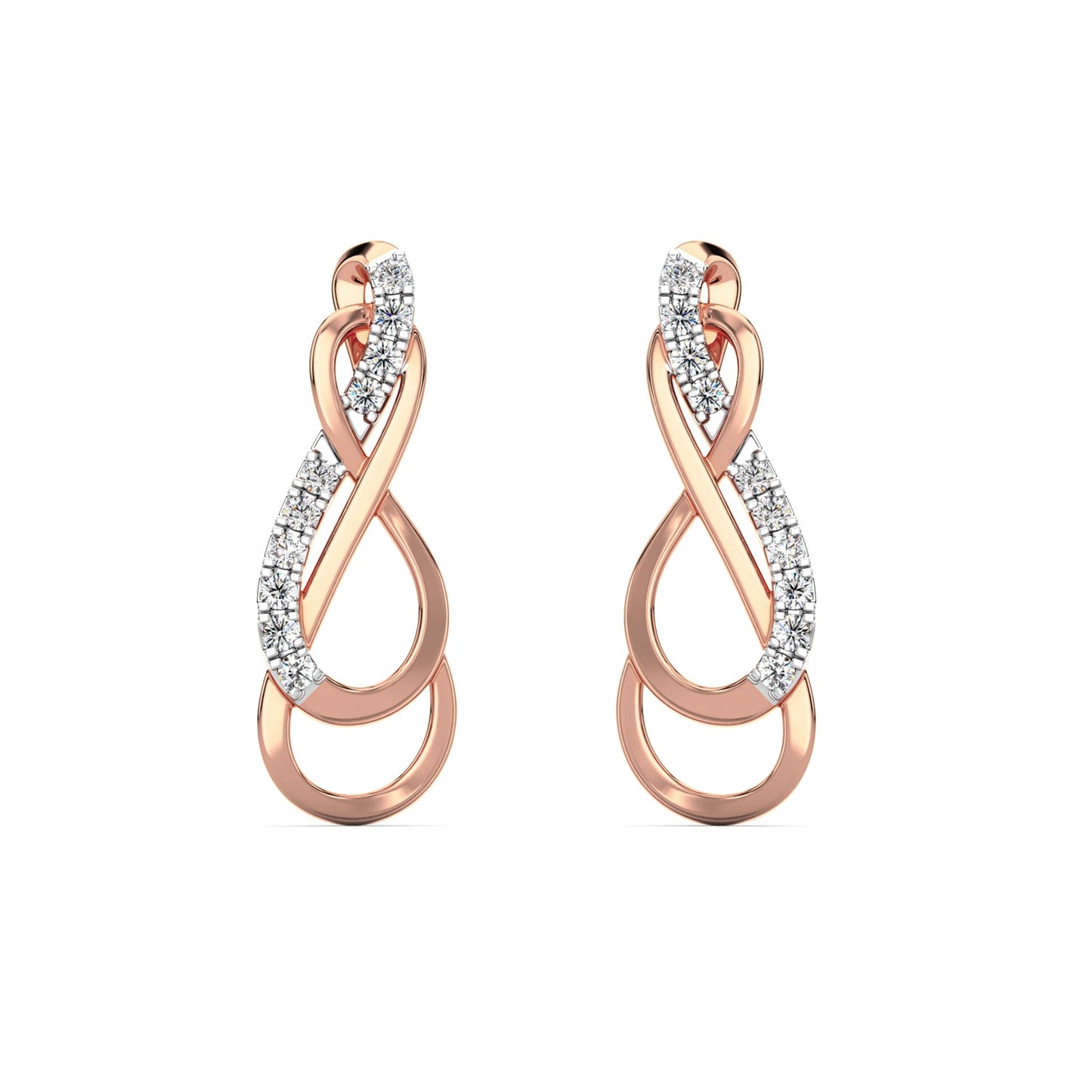 Petite Diamond Earrings-Rose Gold