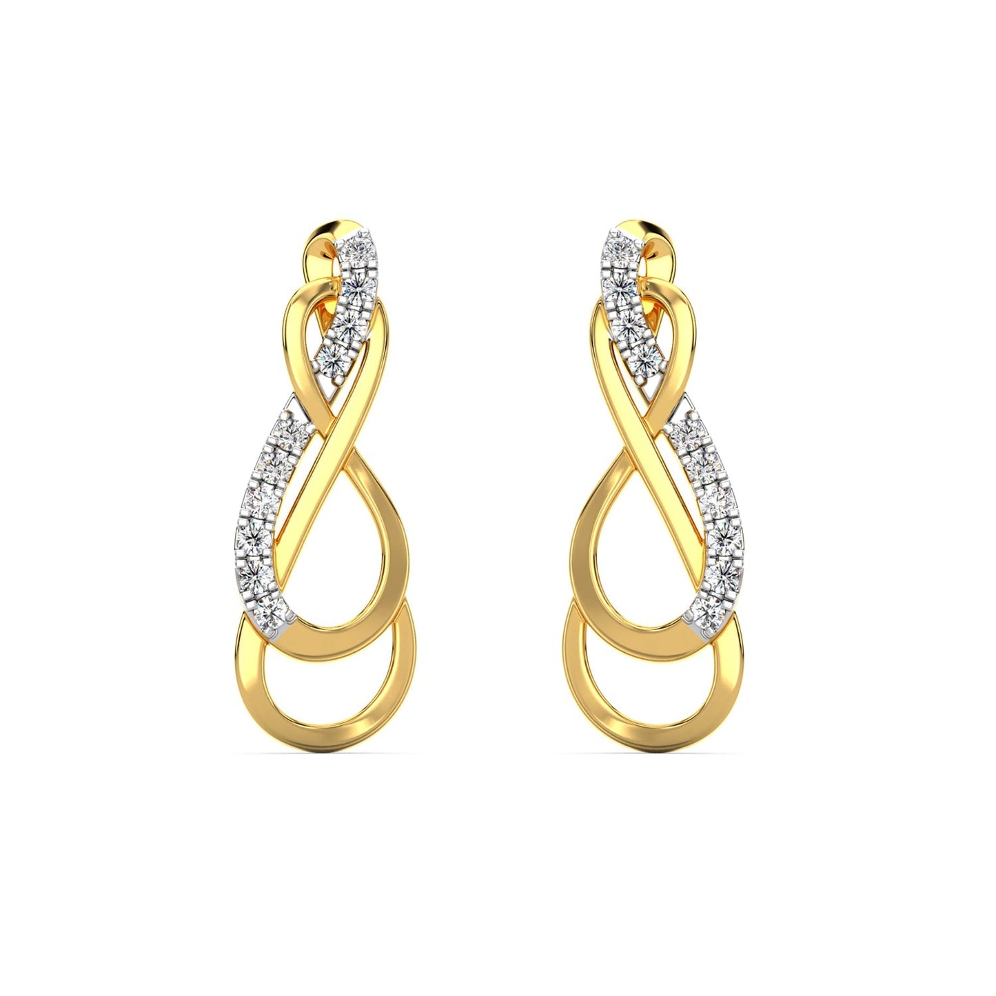 Petite Diamond Earrings-Yellow Gold