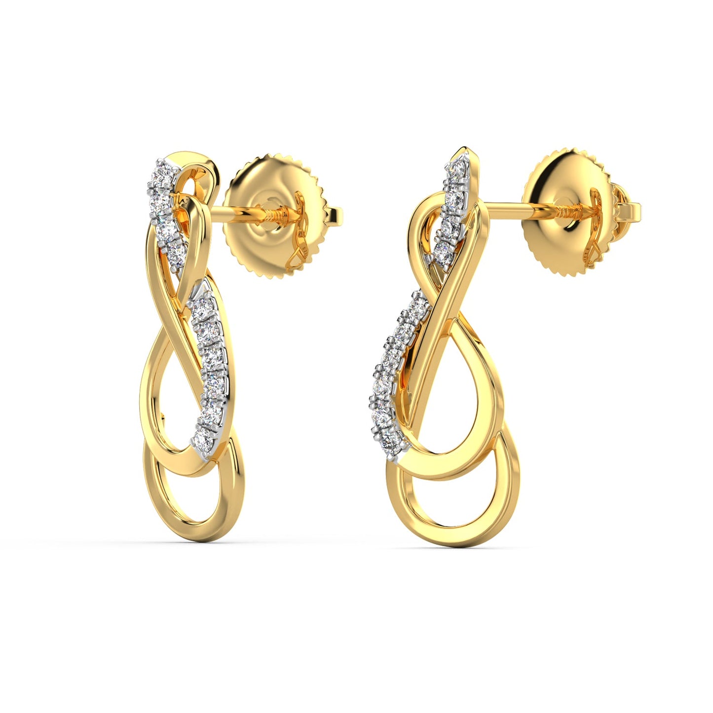 Petite Diamond Earrings-Yellow Gold