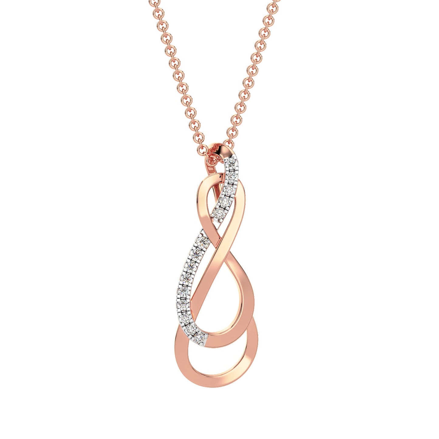 Petite Diamond Chain Necklace-Rose Gold
