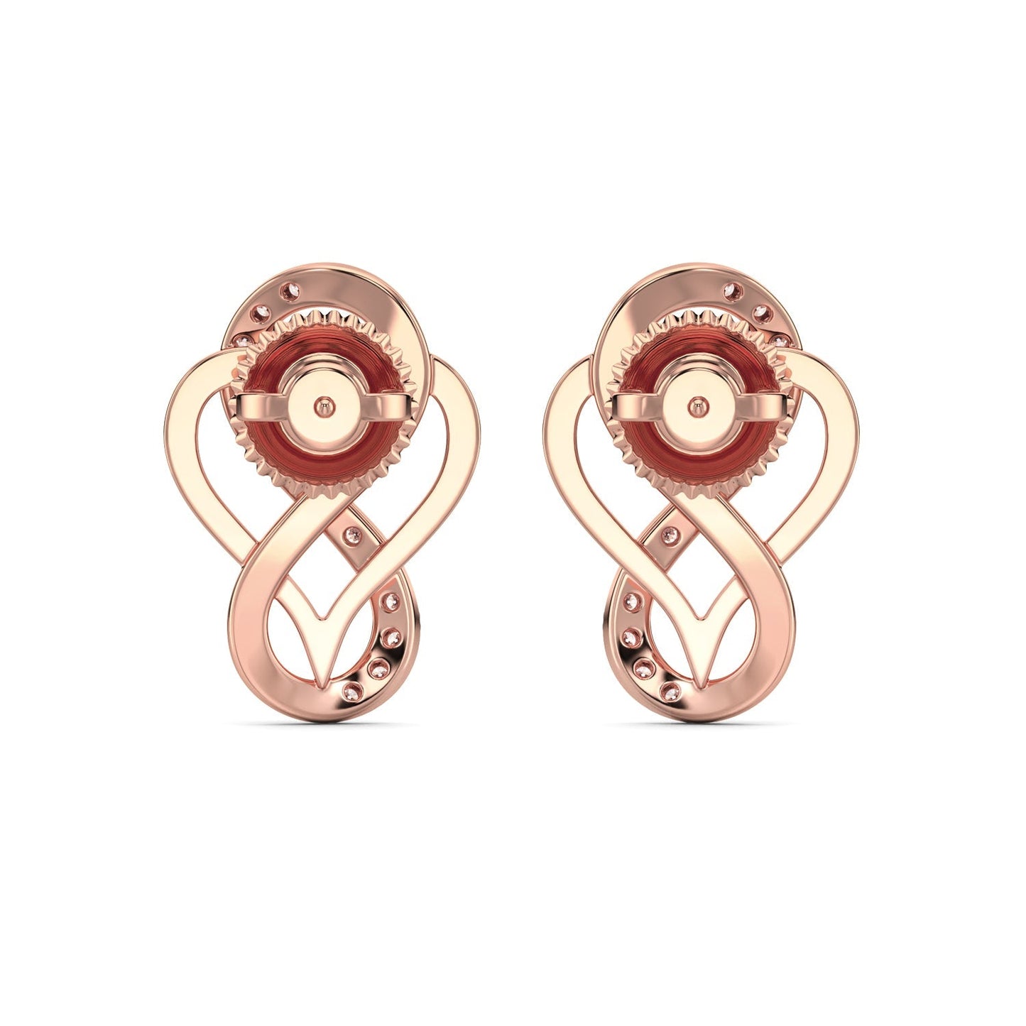 Heart Infinity Diamond Earrings-Rose Gold