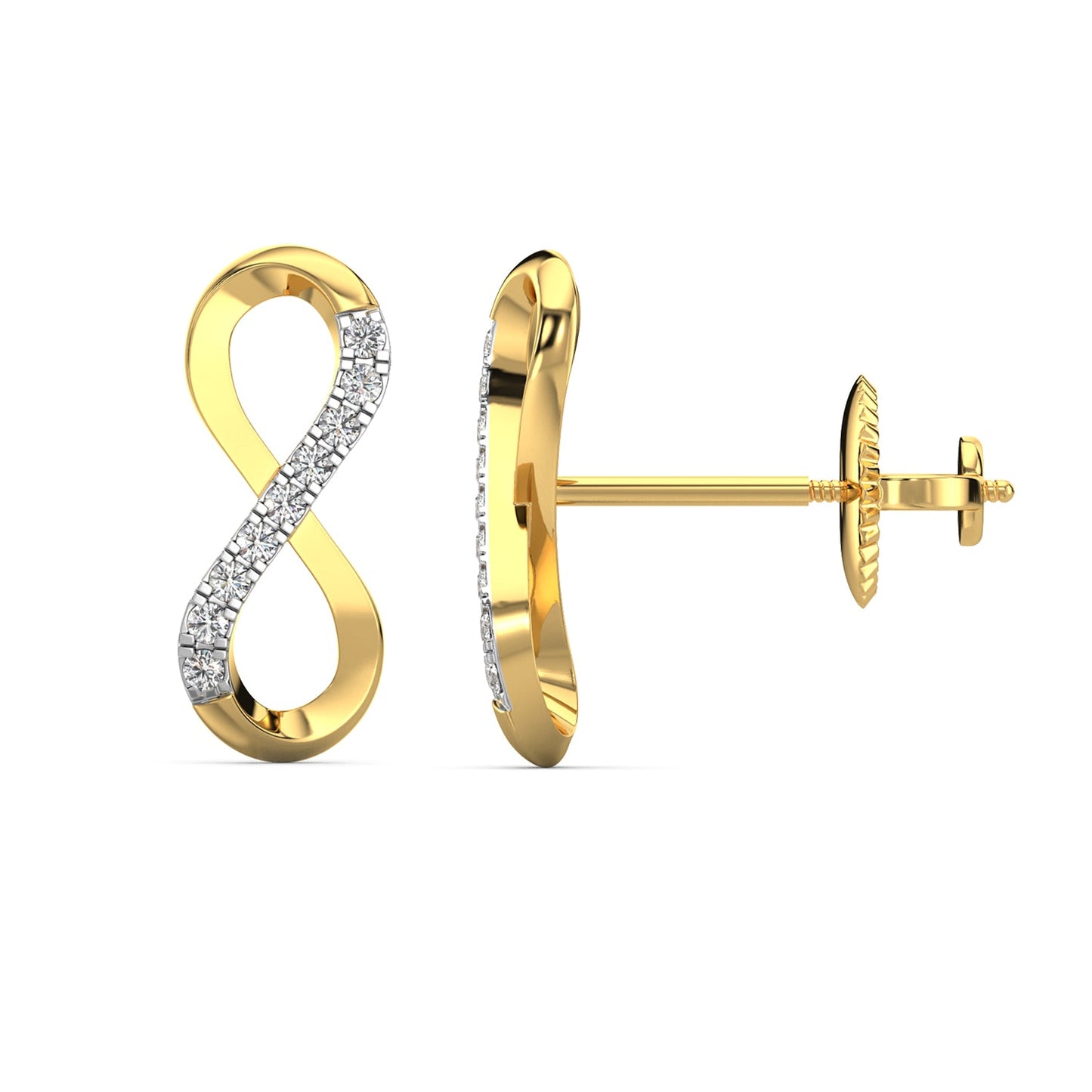 Sparkle Infinity Diamond Earrings-Yellow Gold