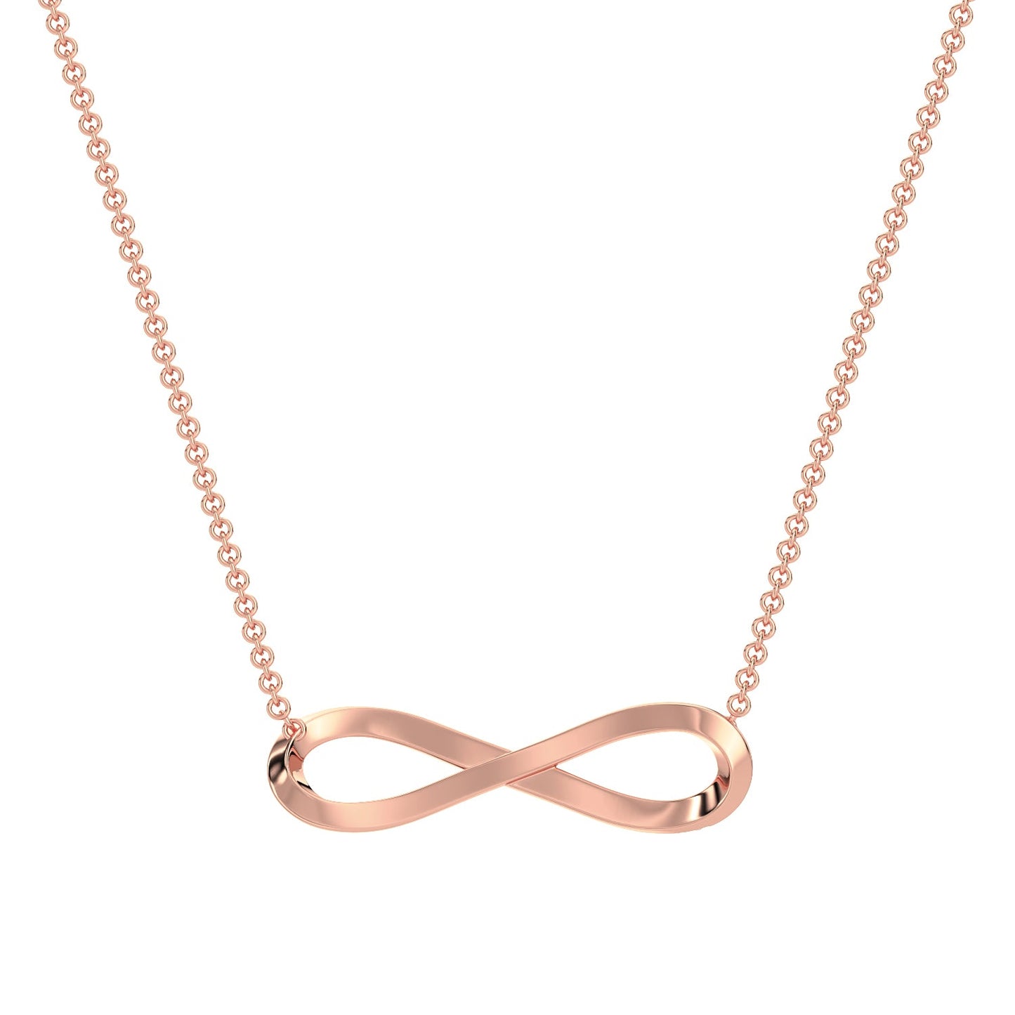 Sparkle Infinity Diamond Chain Necklace-Rose Gold