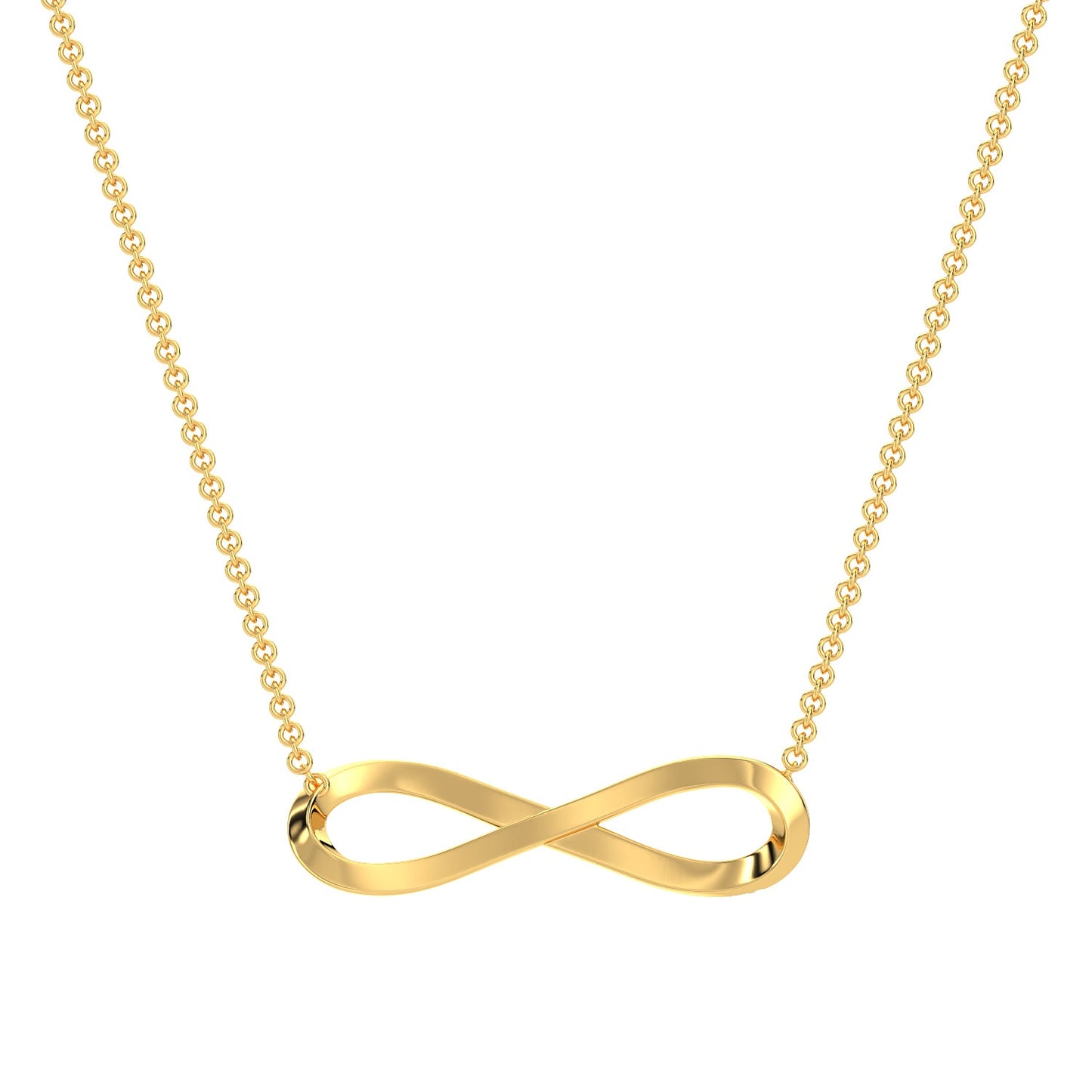 Sparkle Infinity Diamond Chain Necklace-Yellow Gold
