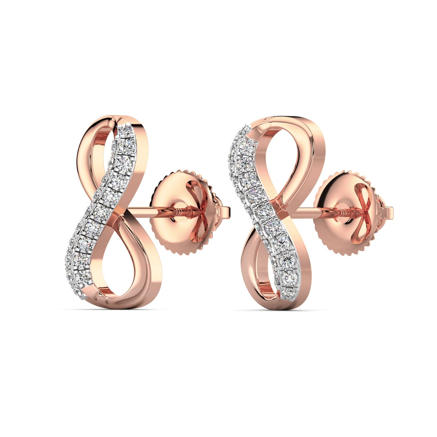 Infinity Glow Diamond Earrings-Rose Gold