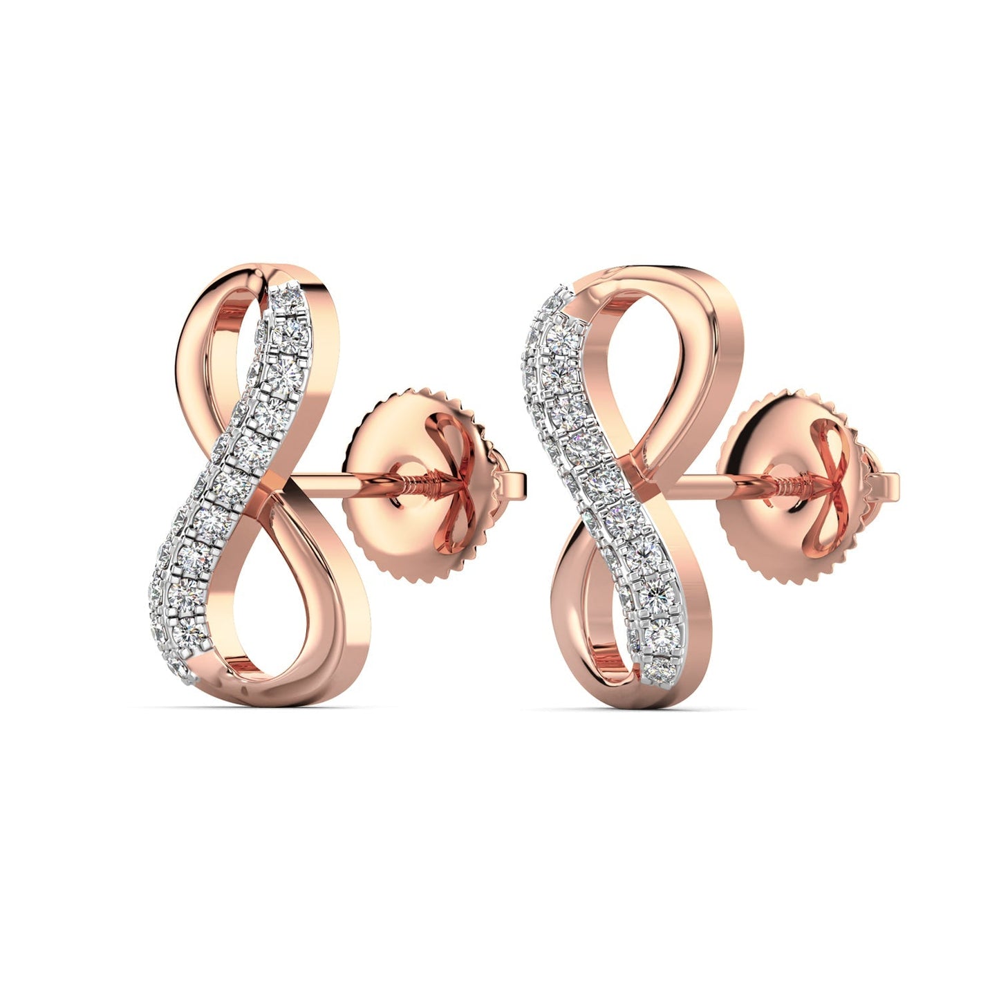 Infinity Glow Diamond Earrings-Rose Gold
