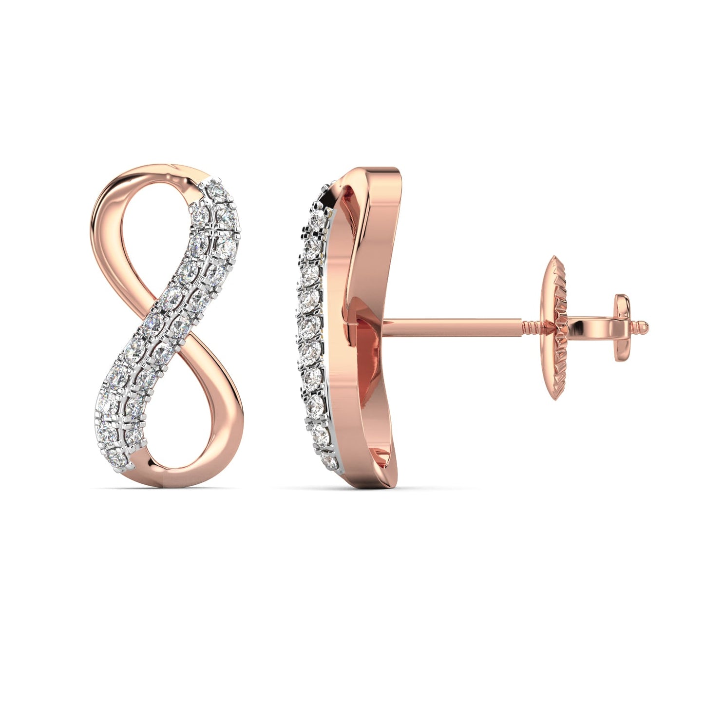 Infinity Glow Diamond Earrings-Rose Gold