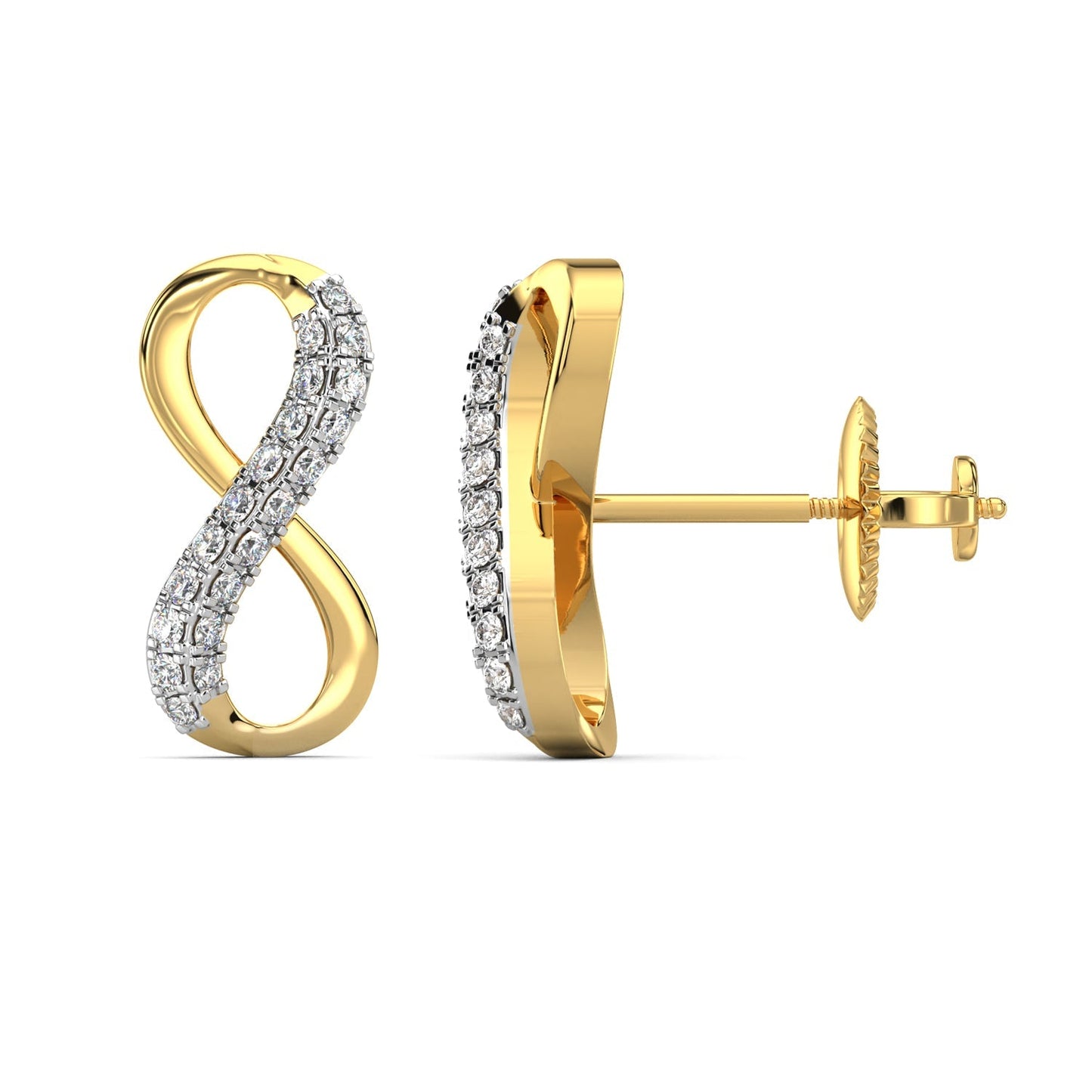 Infinity Glow Diamond Earrings-Yellow Gold