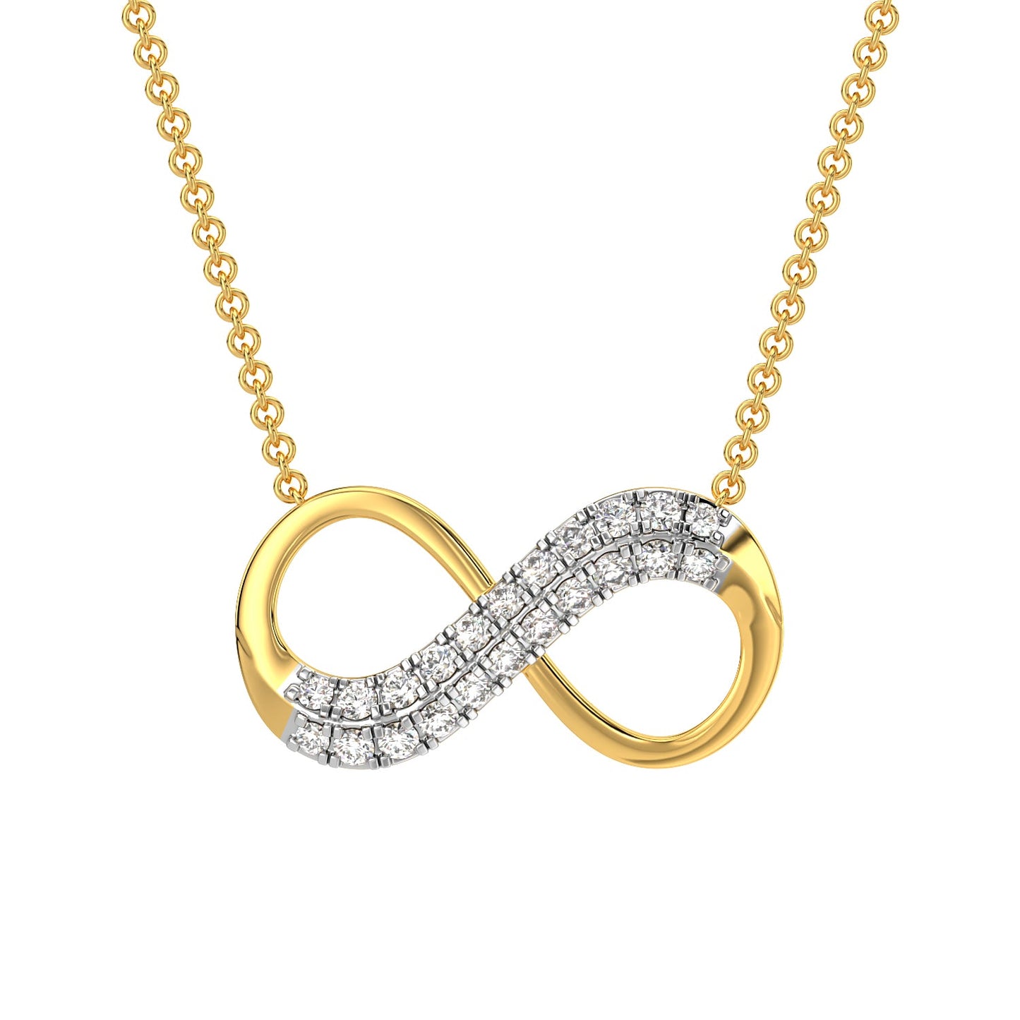 Infinity Glow Diamond Chain Necklace-Yellow Gold