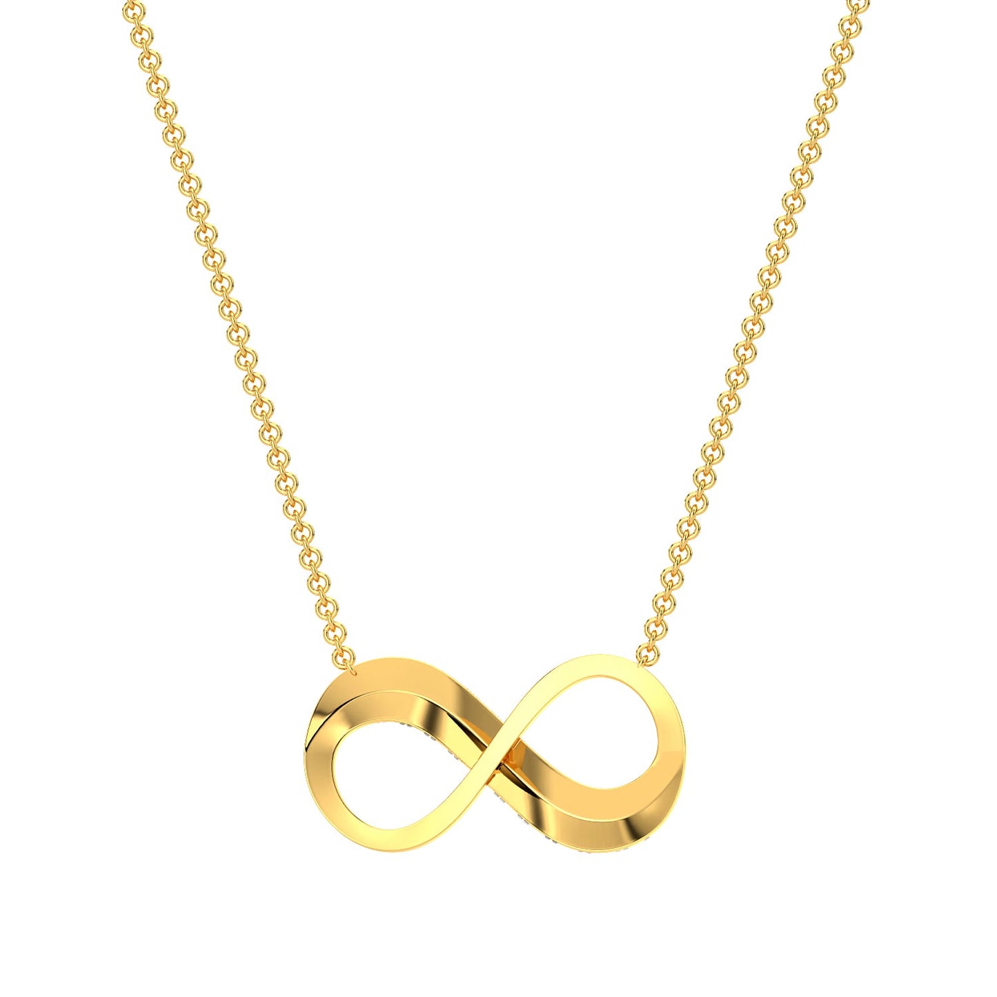 Infinity Glow Diamond Chain Necklace-Yellow Gold