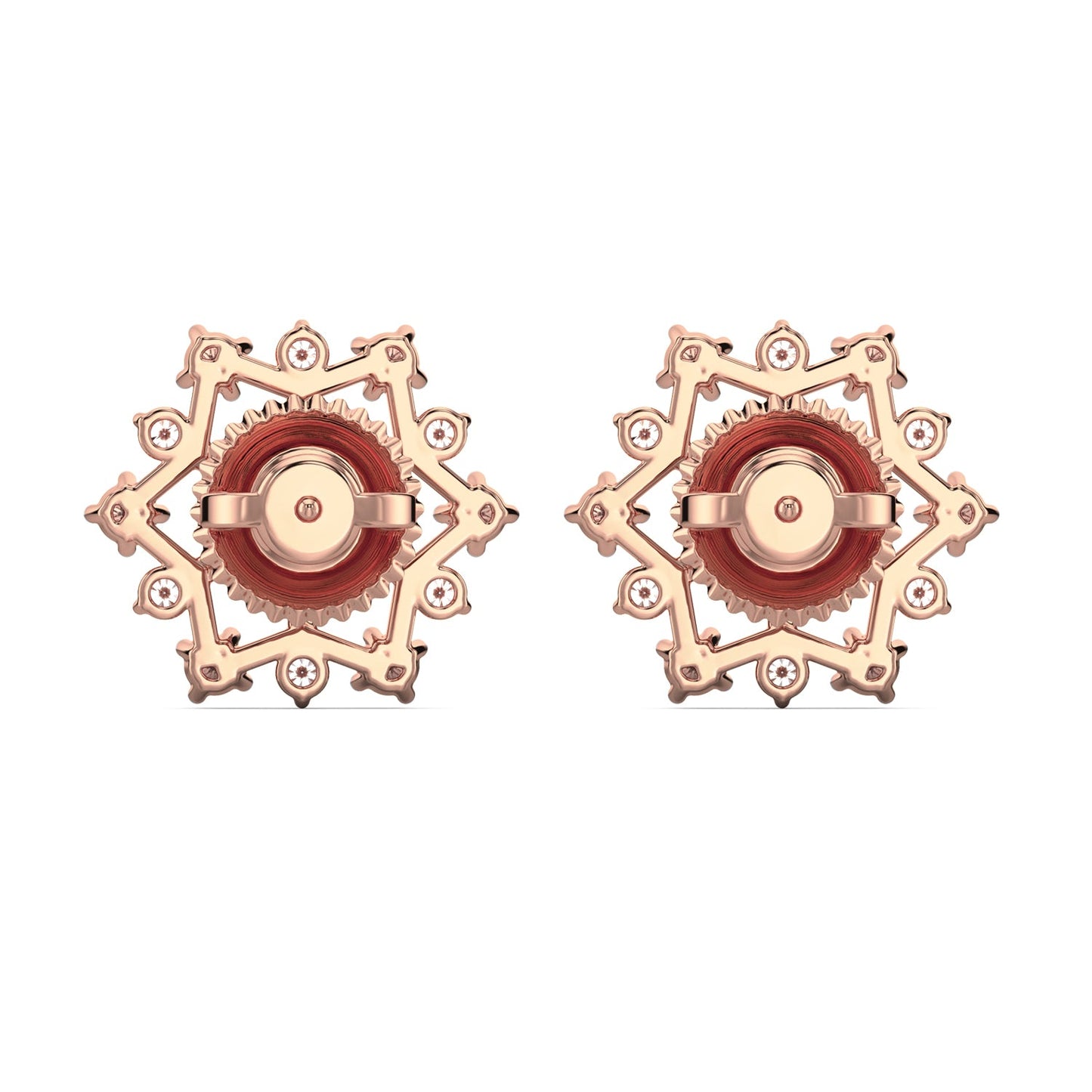 Snowflake Diamond Earrings-Rose Gold