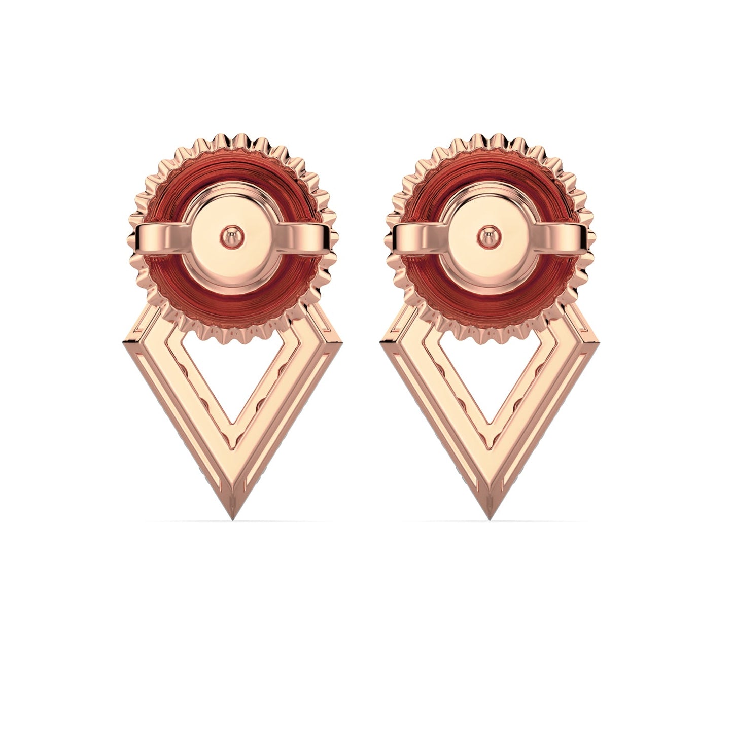 Geometric Diamond Earrings-Rose Gold