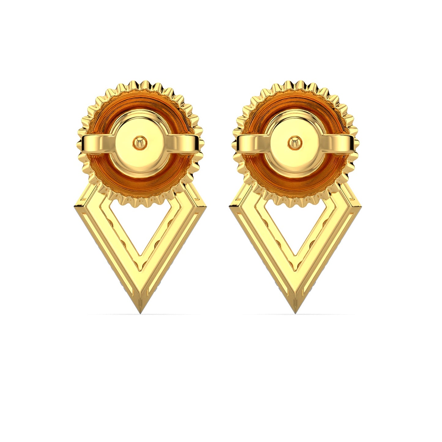 Geometric Diamond Earrings-Yellow Gold