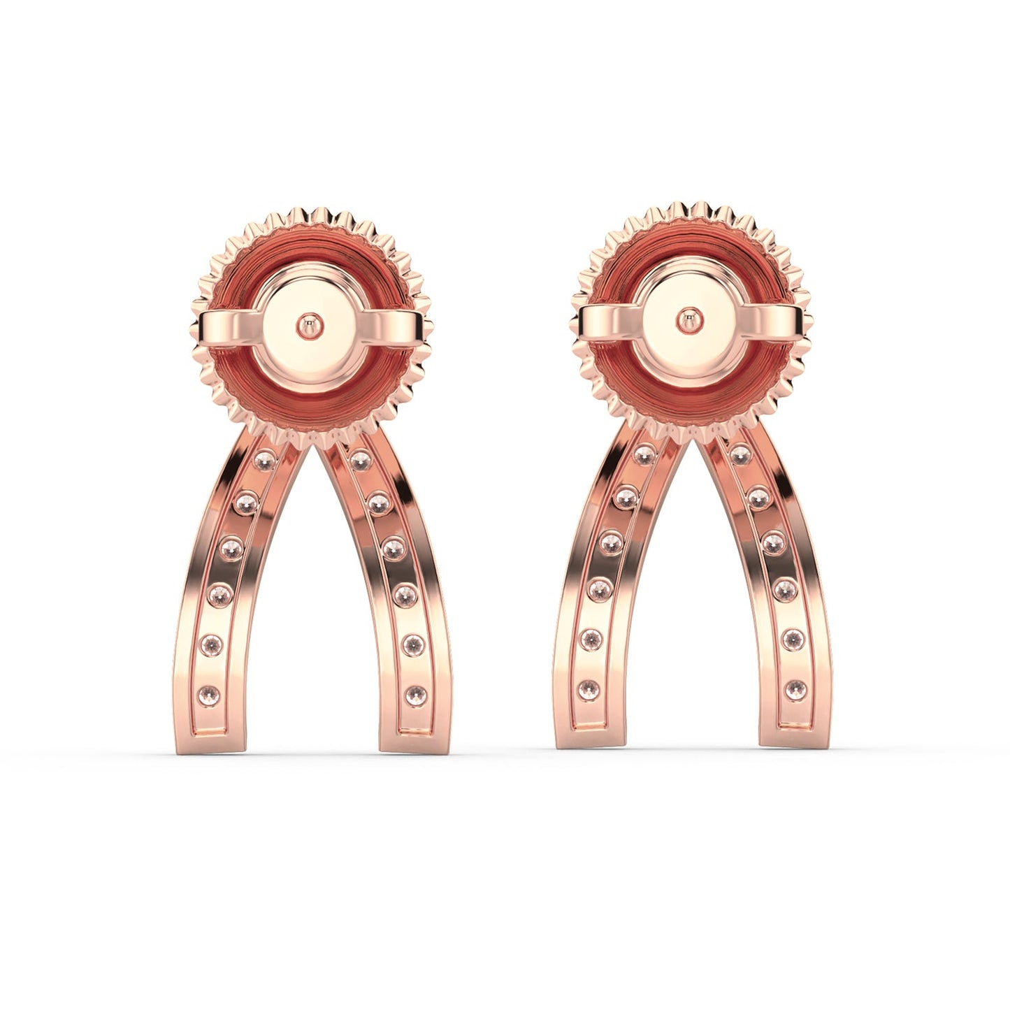 Wishbone Diamond Earrings-Rose Gold