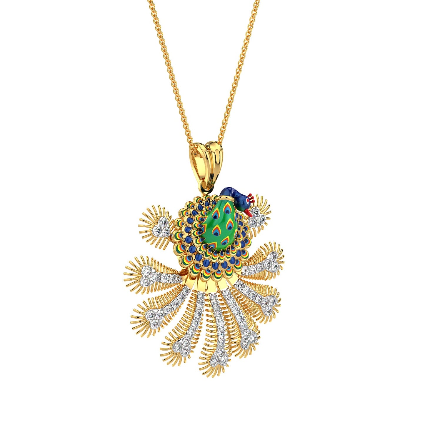 Radiant Crest Pendant-Yellow Gold