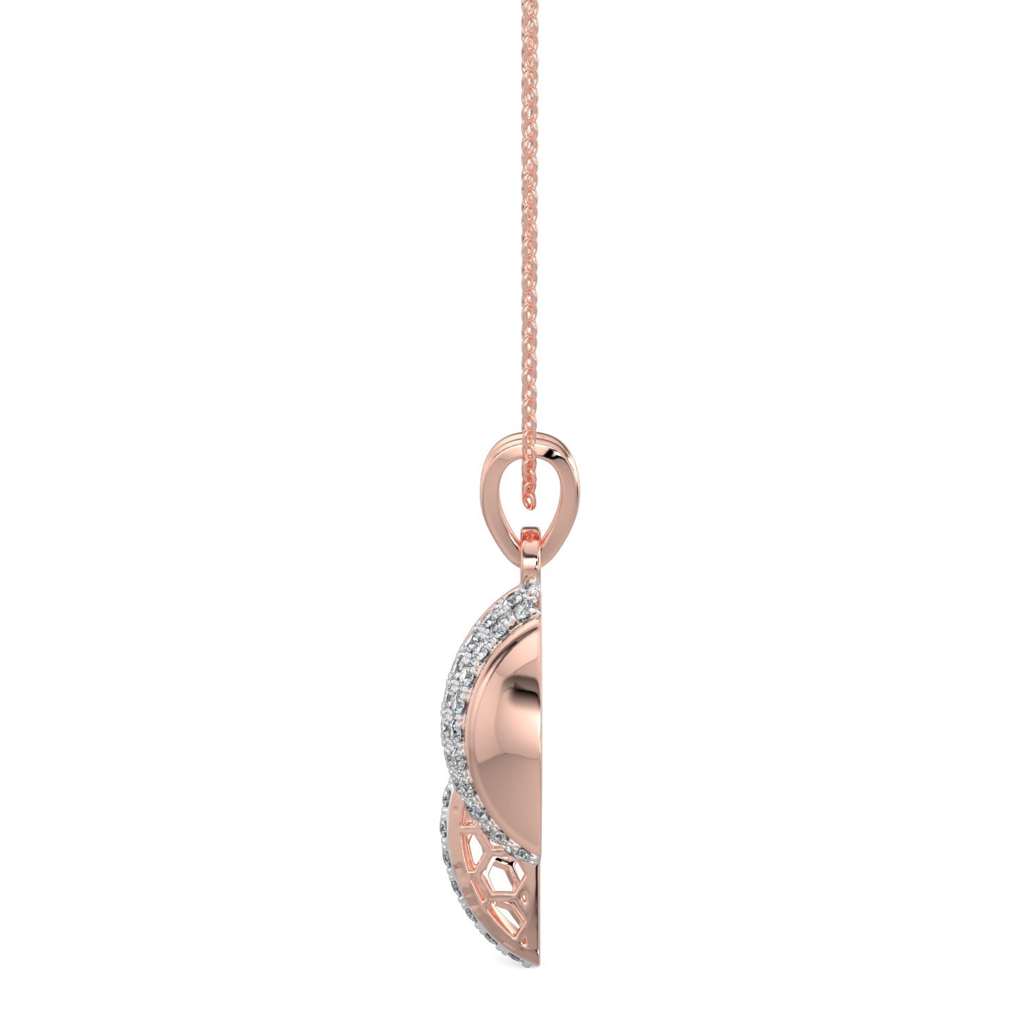Hexa Halo Pendant-Rose Gold