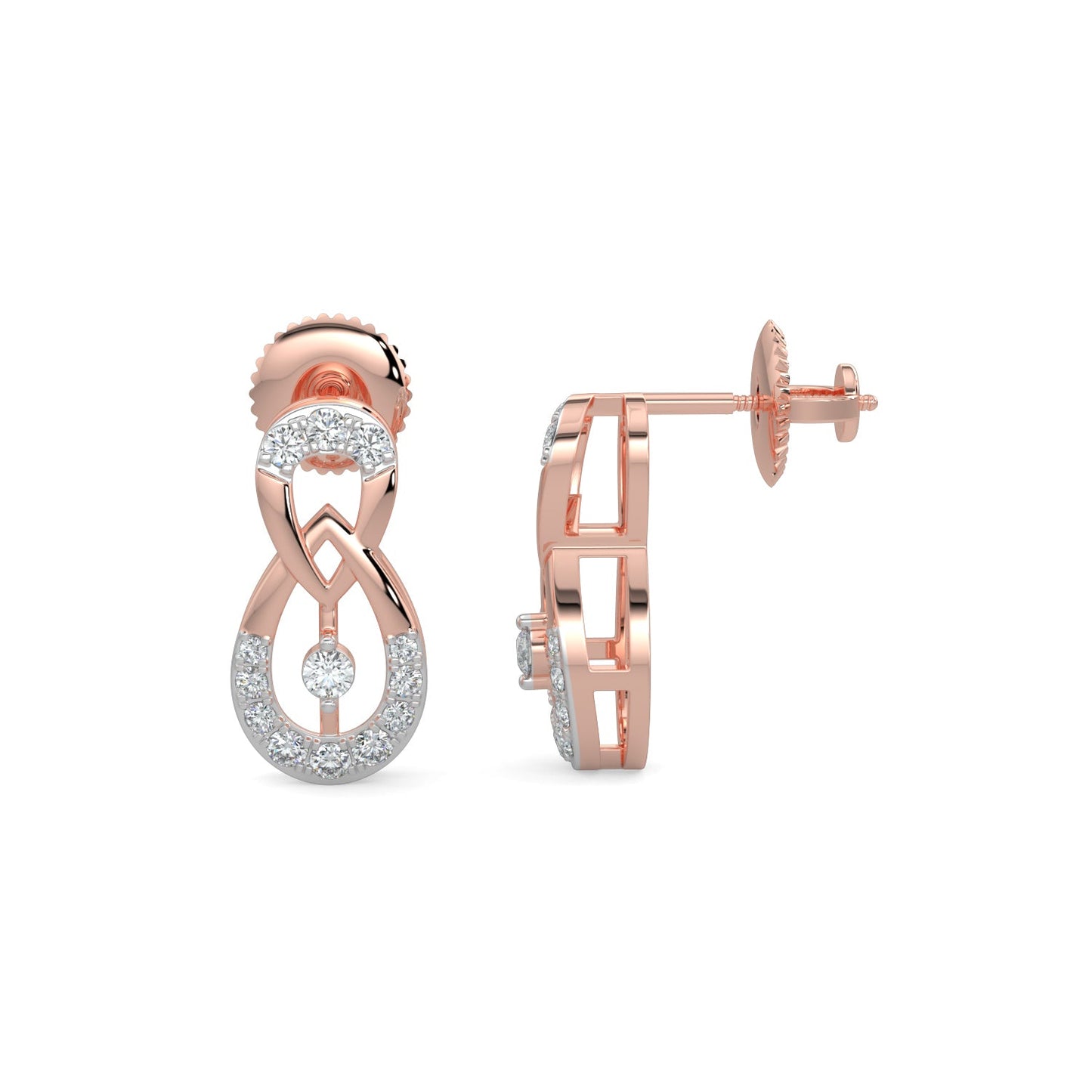 Delicate Droplets Earrings-Rose Gold