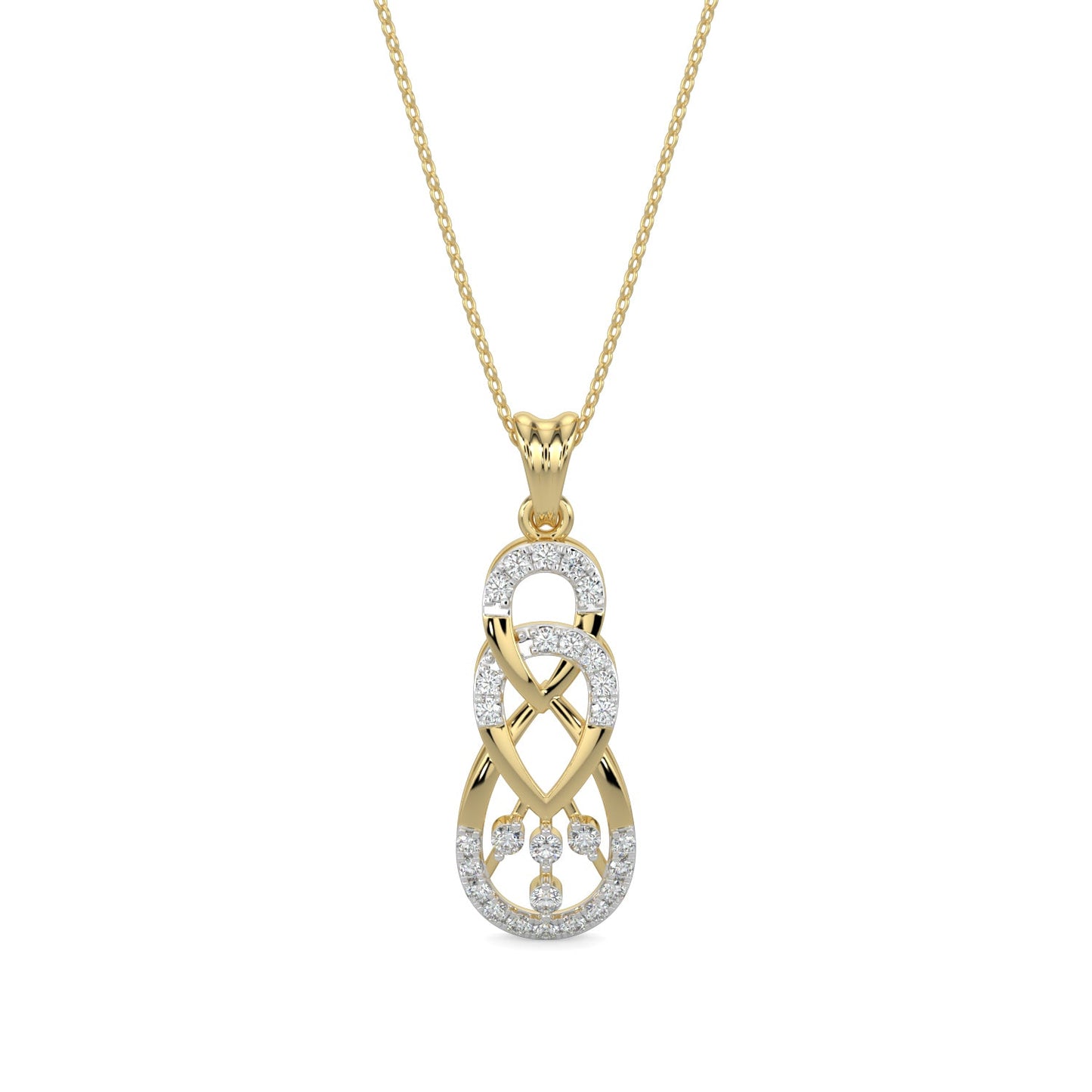 Delicate Droplets Pendant-Yellow Gold