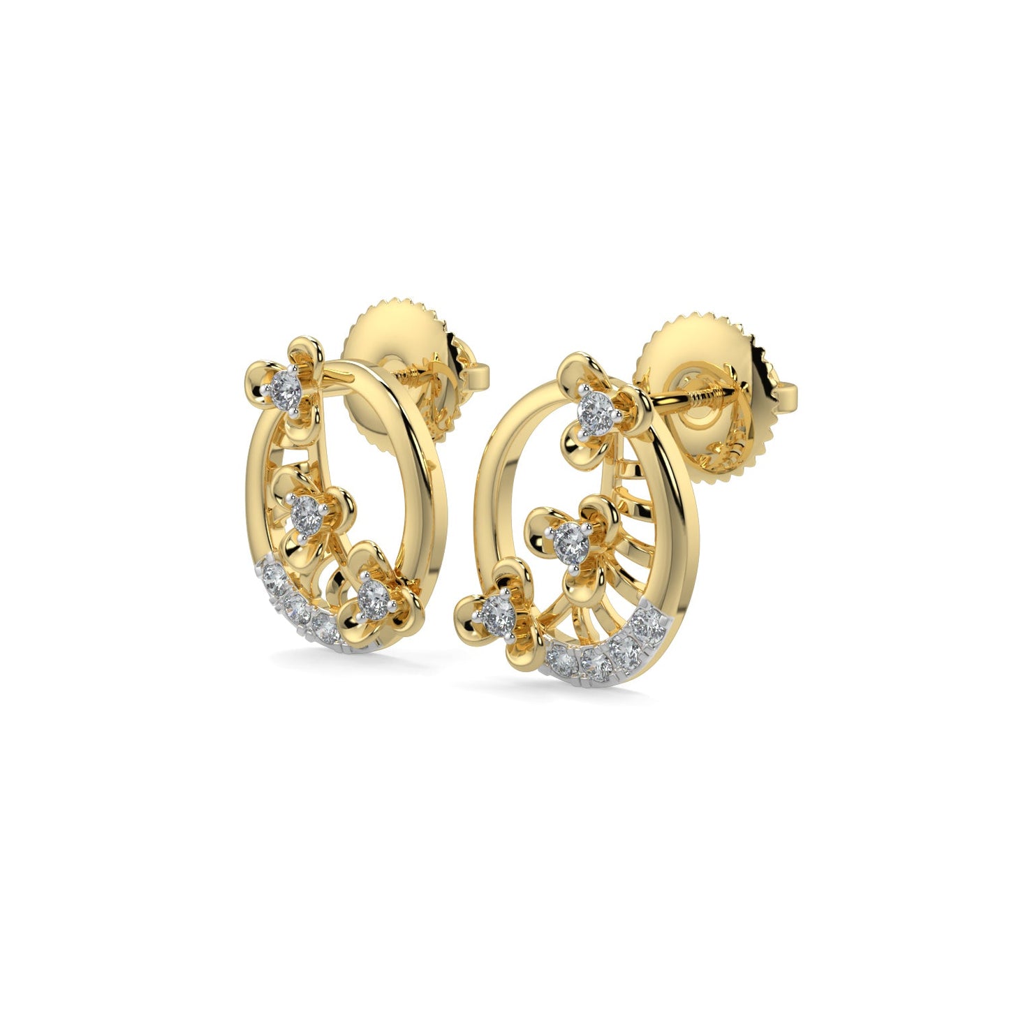 Subtle Shimmers Earrings-Yellow Gold