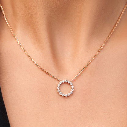 Brilliant Diamond Chain Necklace-Rose Gold