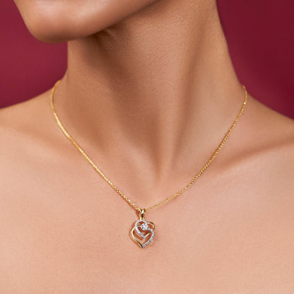 Heart Diamond Pendant-Yellow Gold