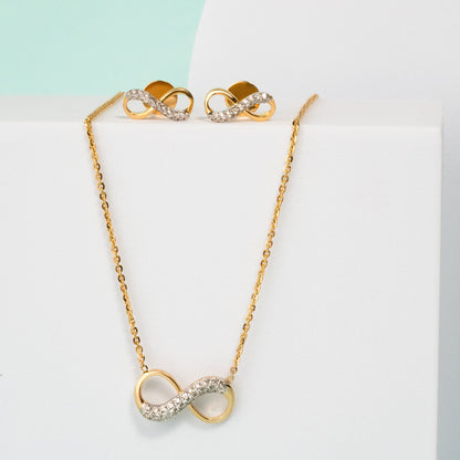 Infinity Glow Diamond Chain Necklace-Yellow Gold