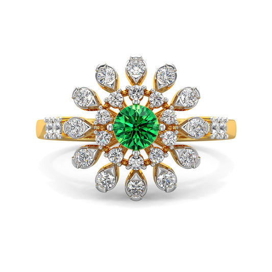 Mystic Flora Green Gemstone Ring