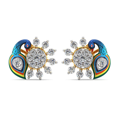 Mistic Plume Earrings-Yellow Gold