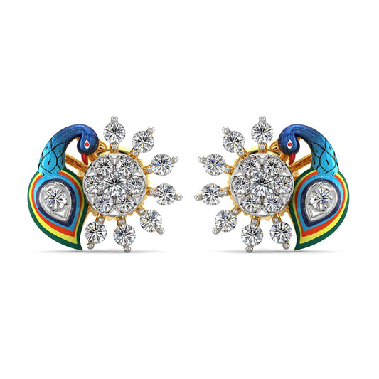 Mistic Plume Earrings-Yellow Gold