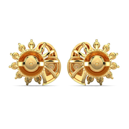 Mistic Plume Earrings-Yellow Gold