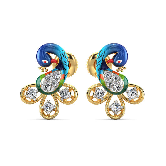 Whimsical Wings Earrings-Yellow Gold
