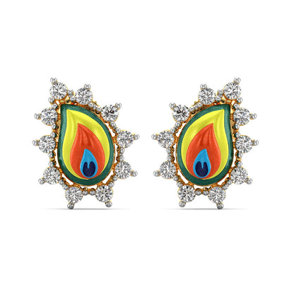 Regal Feather Earrings-Yellow Gold