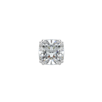 Cushion Solitaire Studs-White Gold