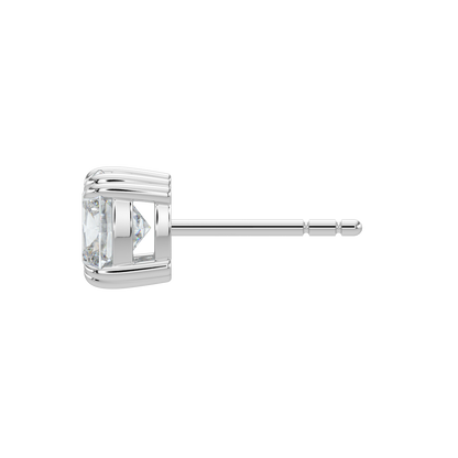 Cushion Solitaire Studs-White Gold