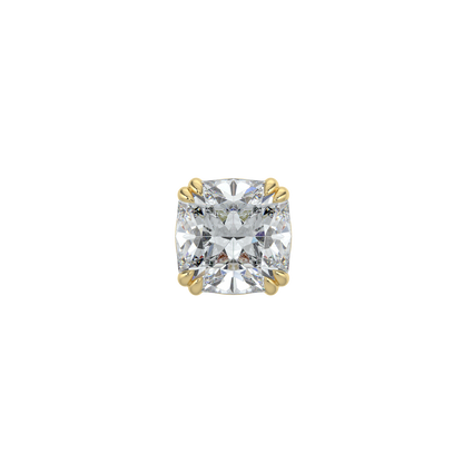 Cushion Solitaire Studs-Yellow Gold