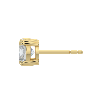 Cushion Solitaire Studs-Yellow Gold