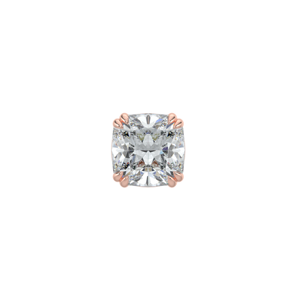Cushion Solitaire Studs-Rose Gold