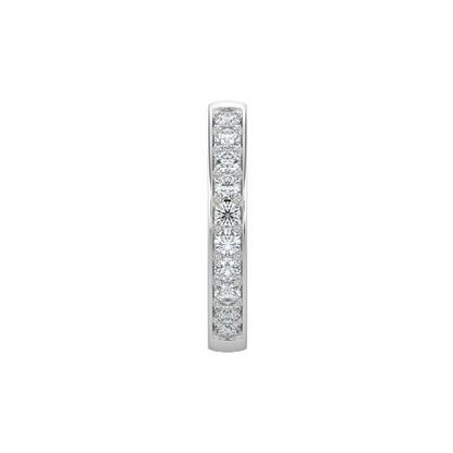Round Diamond Hoops-White Gold