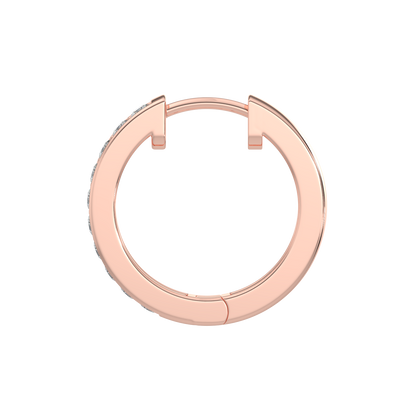 Round Diamond Hoops-Rose Gold