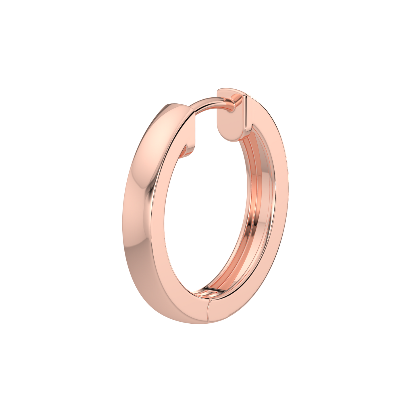 Round Diamond Hoops-Rose Gold