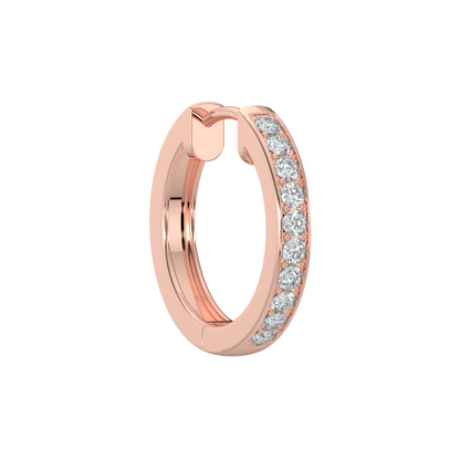 Round Diamond Hoops-Rose Gold