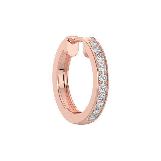 Round Diamond Hoops-Rose Gold