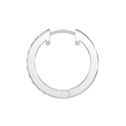 Round Diamond Hoops-White Gold